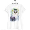 Black-and-white hawk-eagle art T-shirt