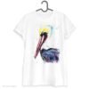 Brown pelican art T-shirt