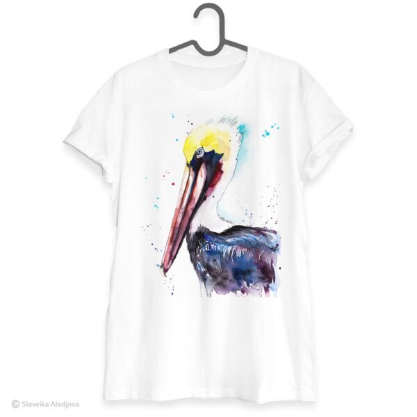 Brown pelican art T-shirt