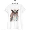 Crested owl art T-shirt