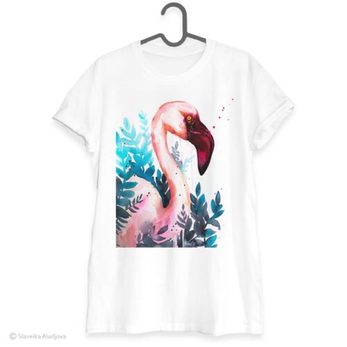 Lesser flamingo art T-shirt