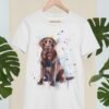 Chocolate Labrador art T-shirt
