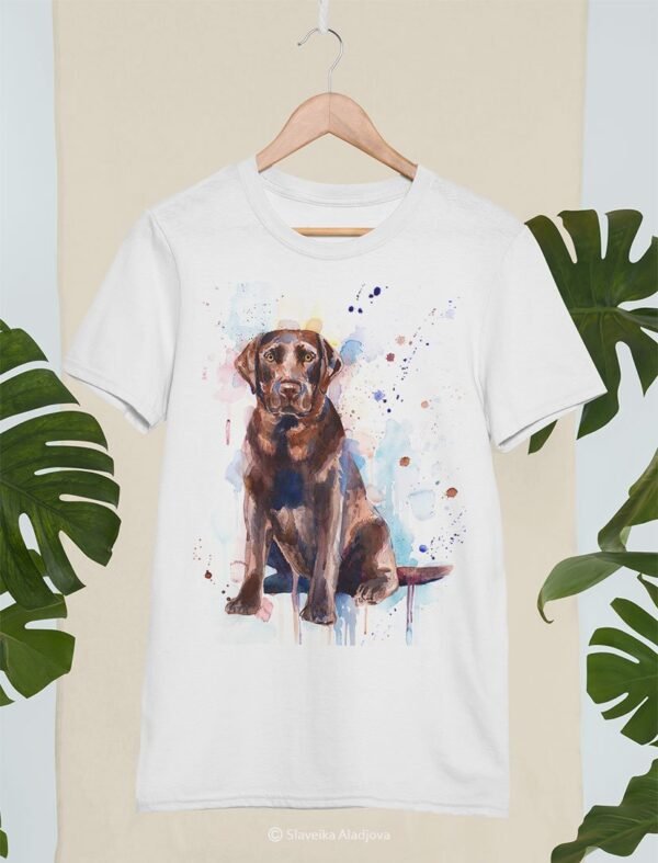 Chocolate Labrador art T-shirt