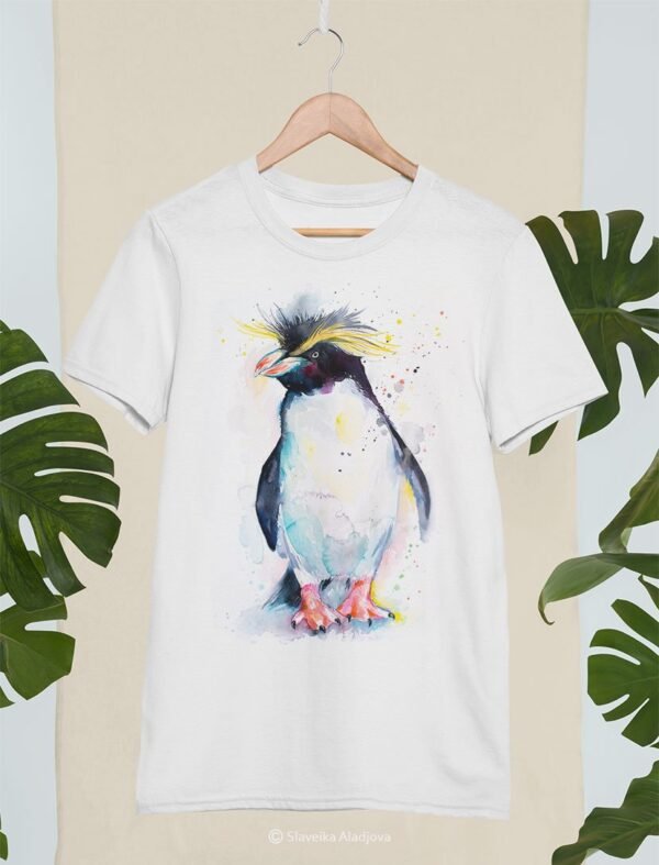 Rockhopper penguin art T-shirt
