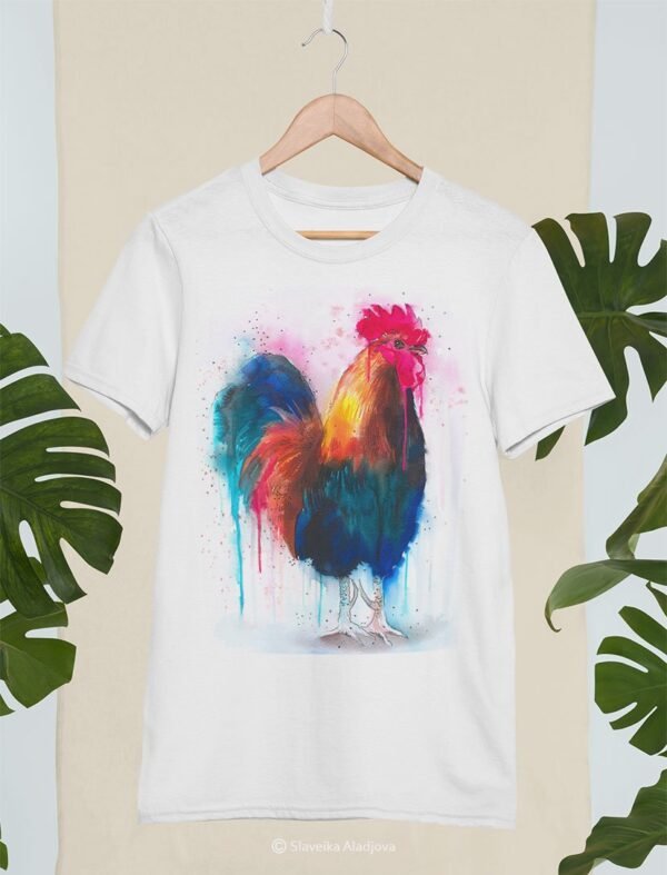 Rooster Colorful art T-shirt