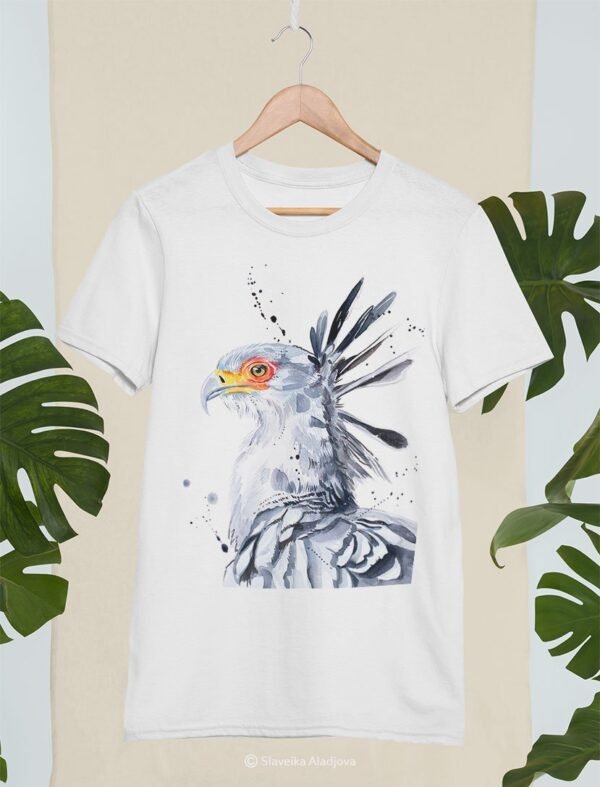 Secretary bird art T-shirt