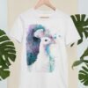 White Peacock art T-shirt