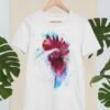 White Rooster art T-shirt