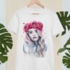 Rose crown girl art T-shirt