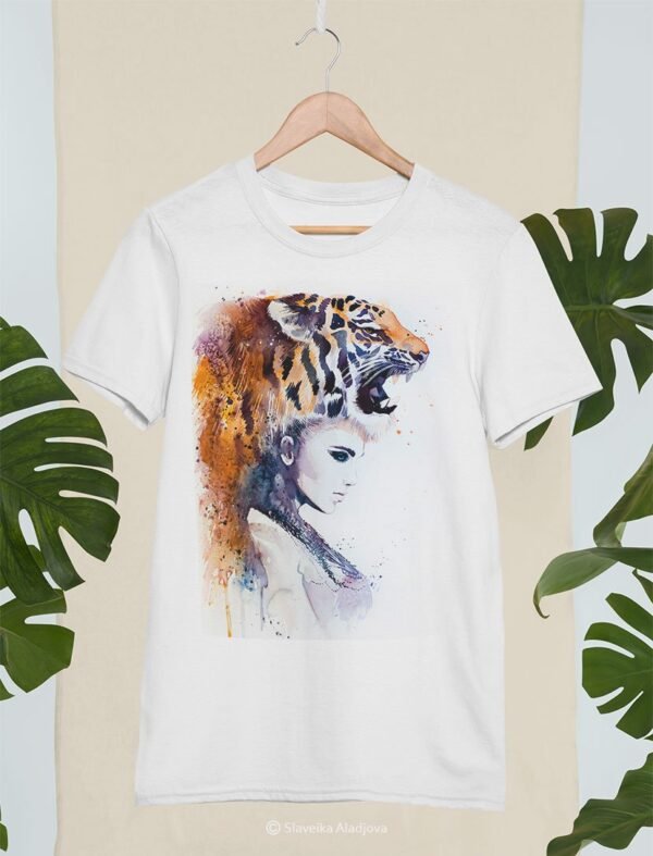 Tiger girl art T-shirt