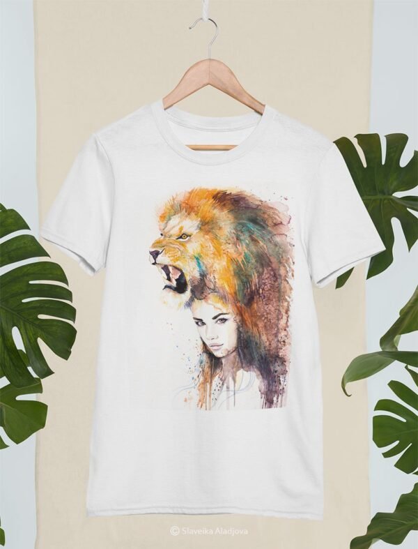 Lion girl art T-shirt