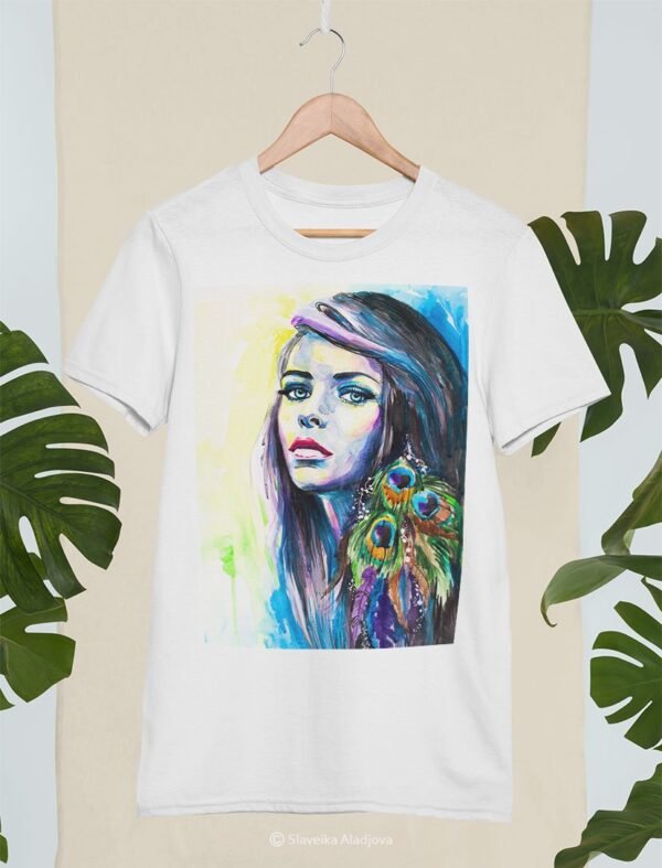 Girl with peacock earrings T-shirt Girl with peacock earrings T-shirt
