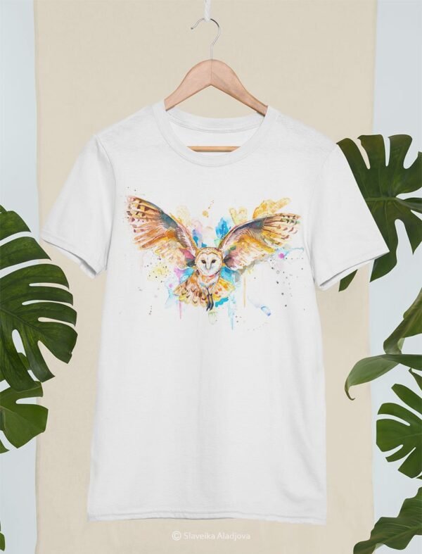 Barn owl art T-shirt