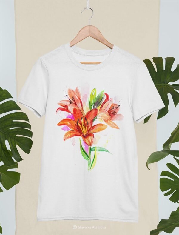 Lilium flower art T-shirt
