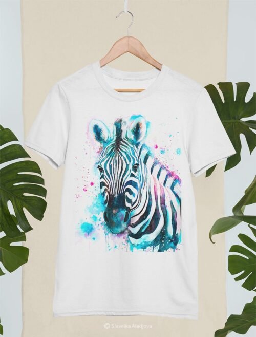 Blue Zebra art T-shirt