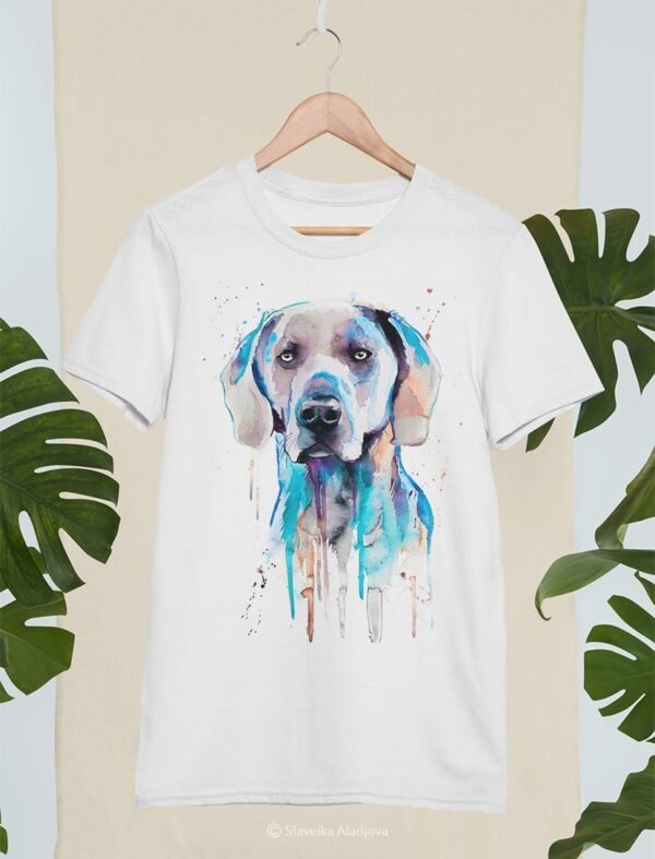 Blue Weimaraner art T-shirt