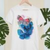 Blue and Red Butterfly art T-shirt