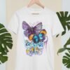 Blue and Purple Butterfly art T-shirt