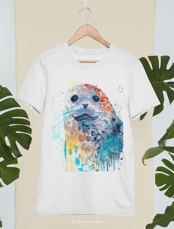 Harbor seal art T-shirt