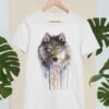 Grey wolf art T-shirt