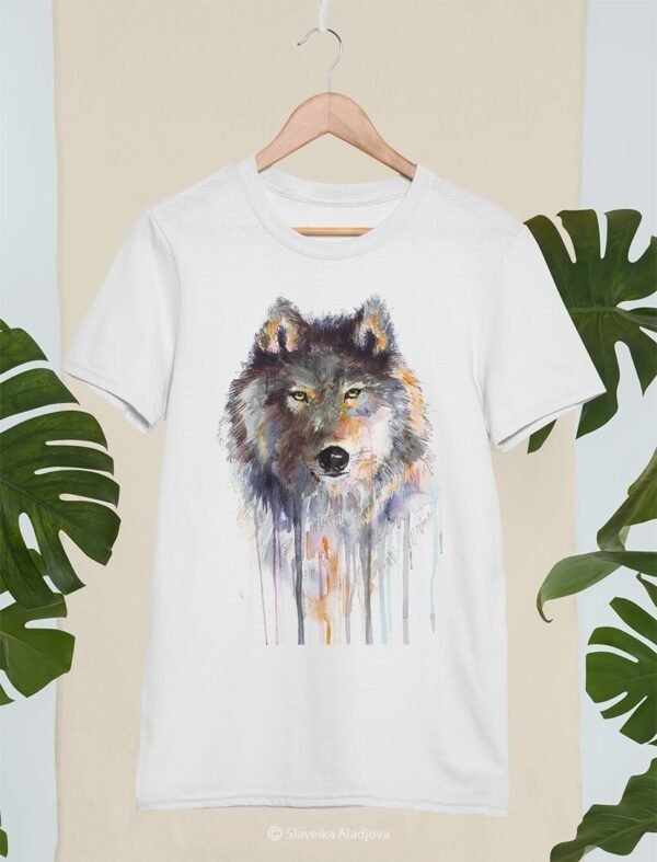 Grey wolf art T-shirt