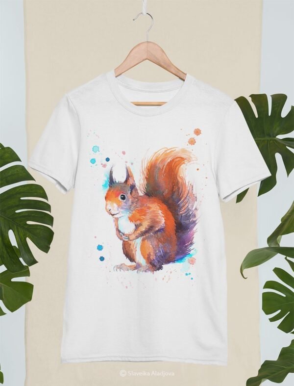 Red squirrel art T-shirt