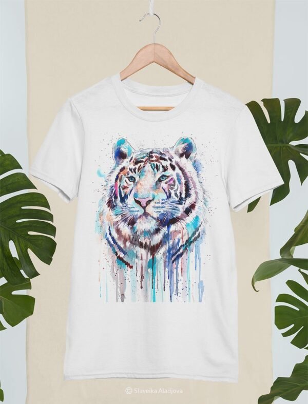 White Tiger art T-shirt