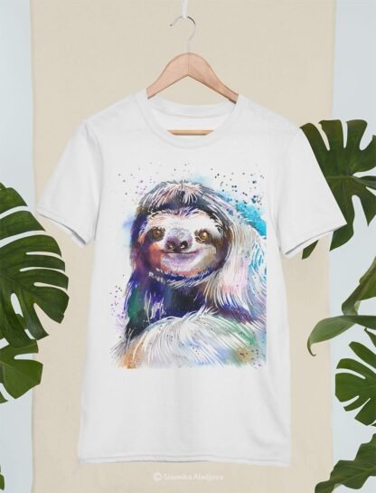 Three-toed sloth art T-shirt
