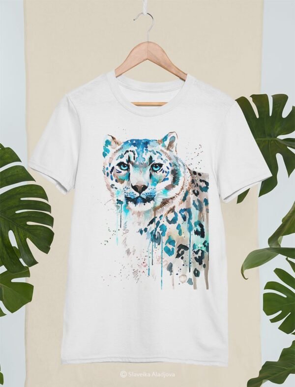 Snow leopard art T-shirt