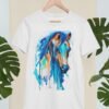 Blue Horse art T-shirt