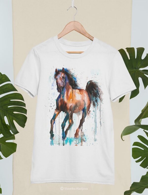 Brown and Black Horse art T-shirt