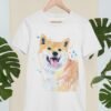 Cream Shiba Inu art T-shirt