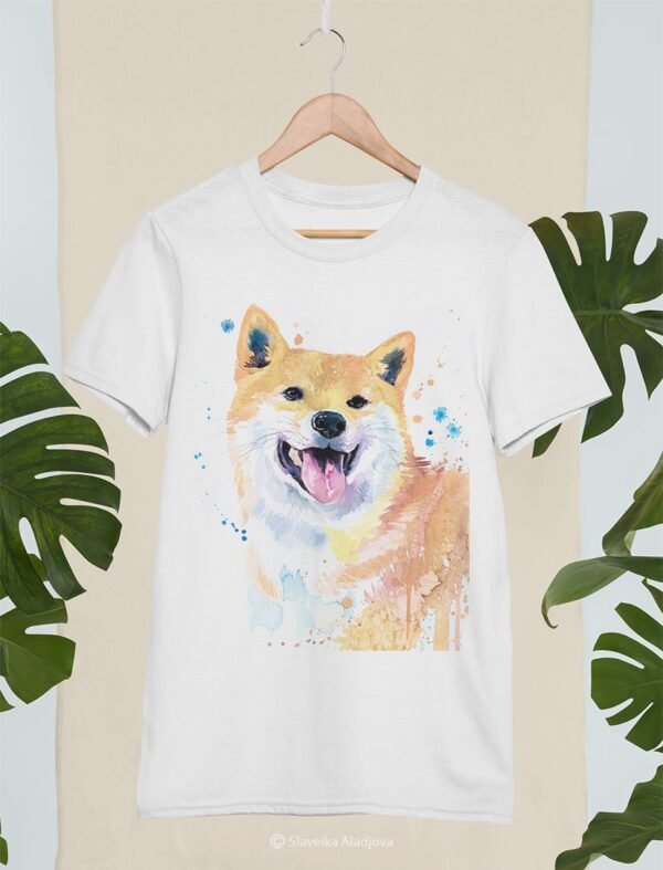 Cream Shiba Inu art T-shirt