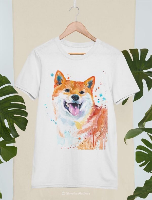 Red Shiba Inu art T-shirt