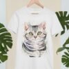 American shorthair cat art T-shirt