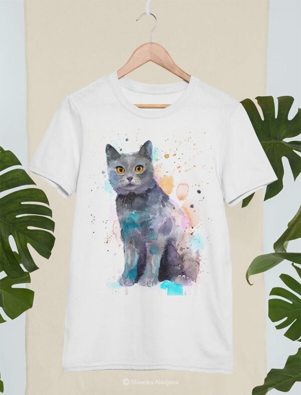 Chartreux cat art T-shirt