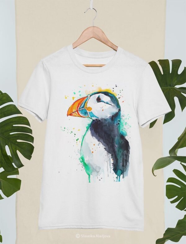 Atlantic puffin art T-shirt