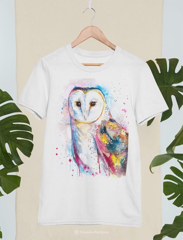 Barn owl art T-shirt