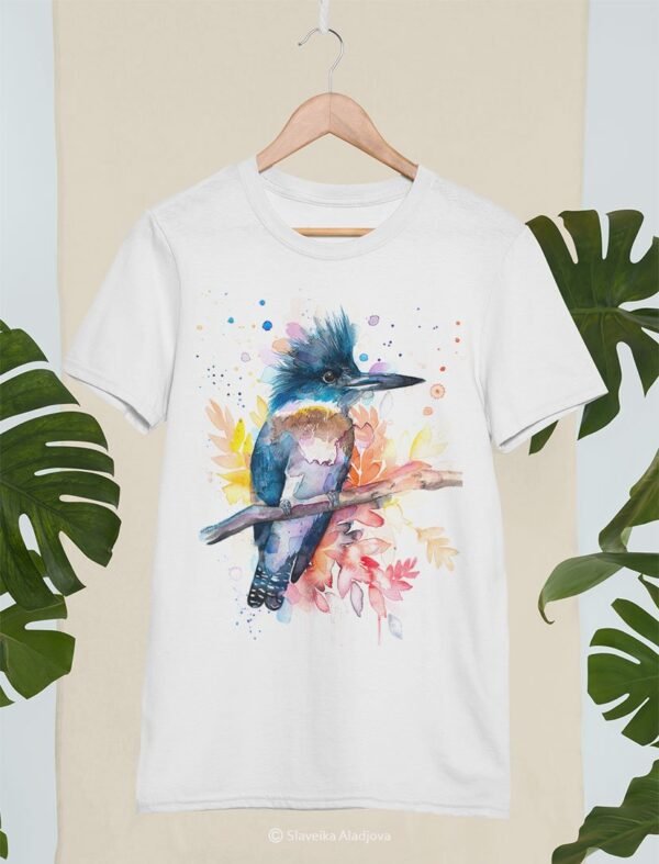Belted Kingfisher art T-shirt