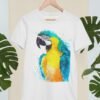 Blue and yellow macaw art T-shirt