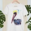 Brown pelican art T-shirt