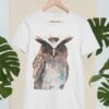 Crested owl art T-shirt