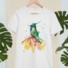 Green-crowned plover-crest hummingbird art T-shirt