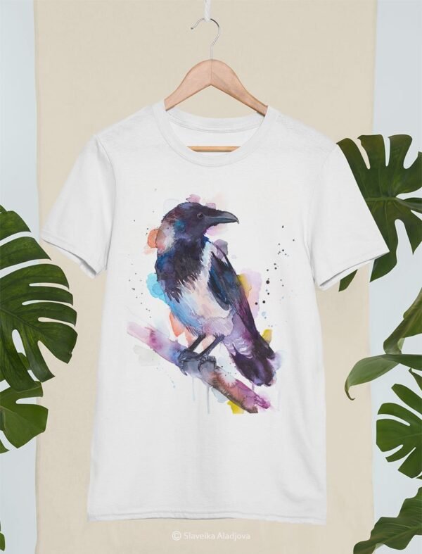 Hooded crow art T-shirt
