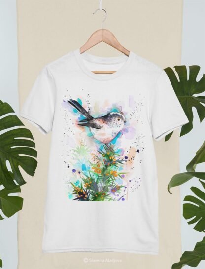 Long-tailed tit art T-shirt