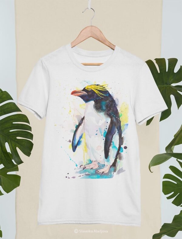 Macaroni penguin art T-shirt