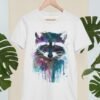 Raccoon art T-shirt
