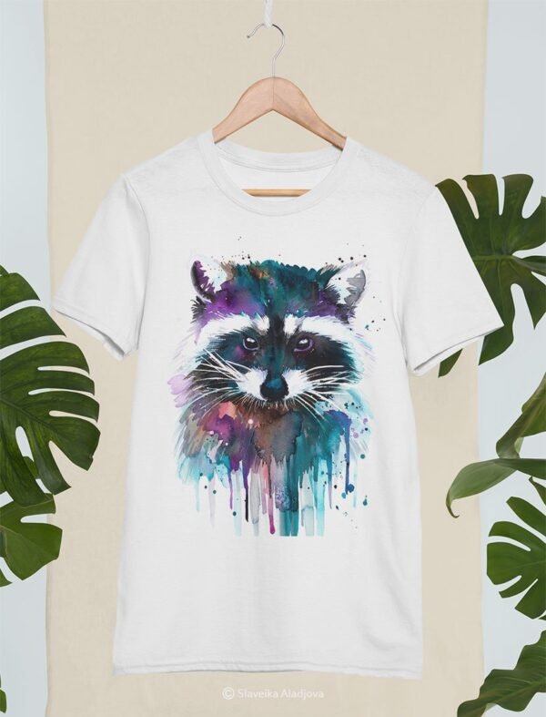 Raccoon art T-shirt