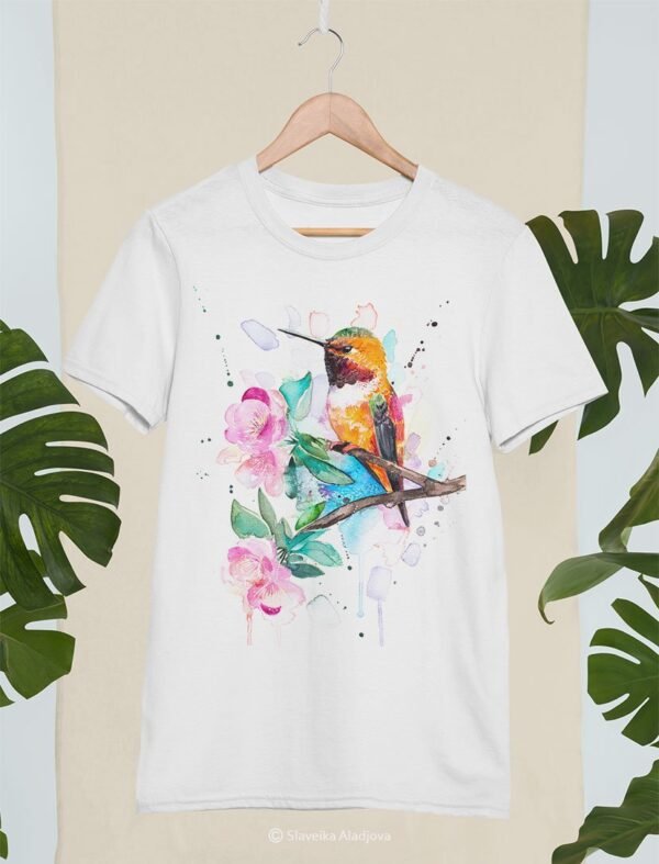 Rufous hummingbird art T-shirt