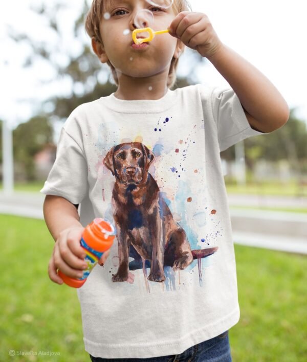 Chocolate Labrador art T-shirt